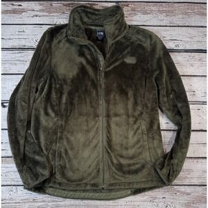 The North Face Women's XL Dark Green Soft Fleece Jacket Full Zip Teddy Logo